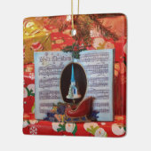 Ornement En Céramique Noël blanc et Père Noël Sleigh (Gauche)