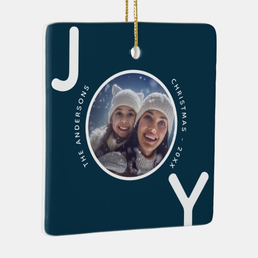 Ornement En Céramique Noël bleu blanc photo moderne (Droite)