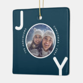 Ornement En Céramique Noël bleu blanc photo moderne (Gauche)