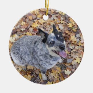 ORNEMENT EN CÉRAMIQUE NOËL BLEU ORNAME DU CHIEN AUSTRALIEN HEELER DE