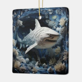 Ornement En Céramique Noël cadeau à Shark Lover (Gauche)