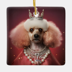 Ornement En Céramique Noël caniche, cadeau souvenir de chien, cadeau pou