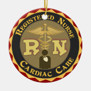 ORNEMENT EN CÉRAMIQUE NOËL CARDIAQUE D'ORNEMENT D'INFIRMIER AUTORISÉ D