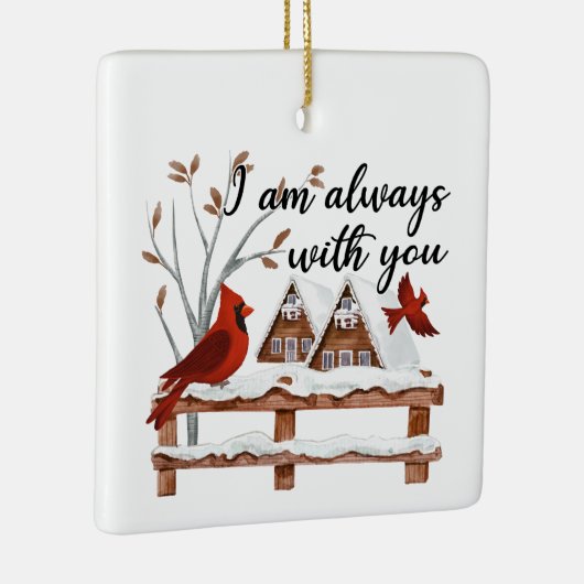 Ornement En Céramique Noël Cardinal Perte de Mari toujours avec vous (Droite)