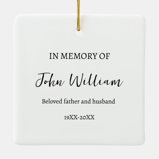 Ornement En Céramique Noël Cardinal Perte de Mari toujours avec vous (Dos)