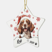 Ornement En Céramique Noël Cavalier Charles Chien Personnalisé (Gauche)