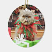 Ornement En Céramique Noël - chat persan - Frannie (Gauche)