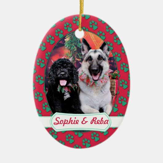 Ornement En Céramique Noël - Cockapoo Sophie - berger de Reba (Devant)