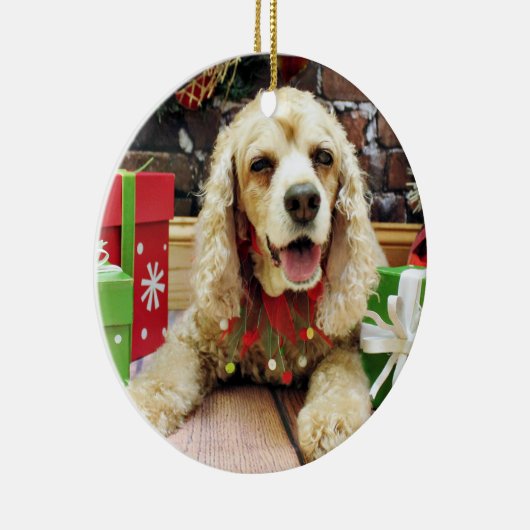 Ornement En Céramique Noël - cocker - Mollie (Droite)