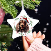 Ornement En Céramique Noël Cocker Spaniel Personnalisé