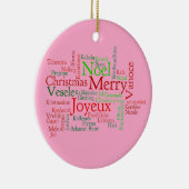 Ornement En Céramique Noël dans de nombreuses langues (Droite)