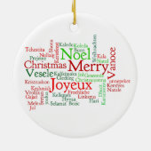 Ornement En Céramique Noël dans de nombreuses langues (Dos)