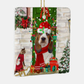 Ornement En Céramique Noël de Basset Hound (Droite)