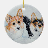 Ornement En Céramique Noël de corgi (Dos)