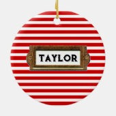 Ornement En Céramique Noël de hockey sur gazon (Dos)