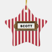 Ornement En Céramique Noël de la crosse (Dos)