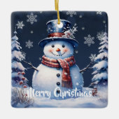 Ornement En Céramique Noël de la forêt d'hiver (Devant)