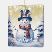 Ornement En Céramique Noël de la forêt d'hiver | Or (Gauche)