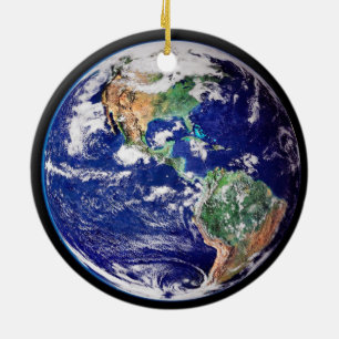 Ornement En Céramique Noël de la terre de planète