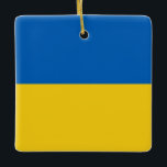 Ornement En Céramique Noël de l'Ukraine<br><div class="desc">Simple Ukraine Drapeau de Noël Ornement en céramique</div>