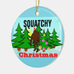 Ornement En Céramique Noël de mauvais goût de Sasquatch de Noël de