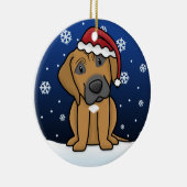 Ornement En Céramique Noël de Rhodesian Ridgeback de bande dessinée de (Droite)