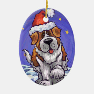 Ornement En Céramique Noël de St Bernard
