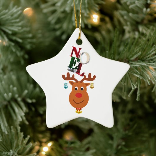Ornement En Céramique Noel Deer Bells Bauble Rudolf Snowflakes Noël (Arbre)