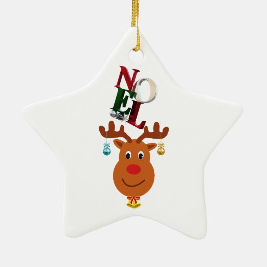 Ornement En Céramique Noel Deer Bells Bauble Rudolf Snowflakes Noël (Dos)