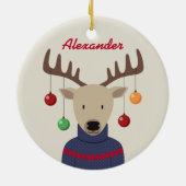 Ornement En Céramique Noël des cerfs (Dos)