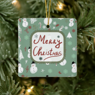 Ornement En Céramique Noël des motoneiges