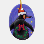 Ornement En Céramique Noël des pingouins (Dos)