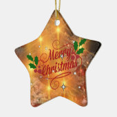 Ornement En Céramique Noël doré (Gauche)