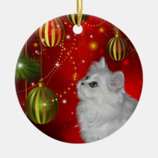Ornement En Céramique Noël du chaton perse