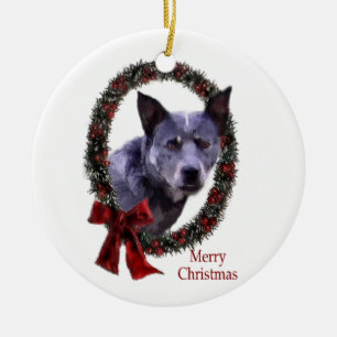 Ornement En Céramique Noël du chien de bétail australien