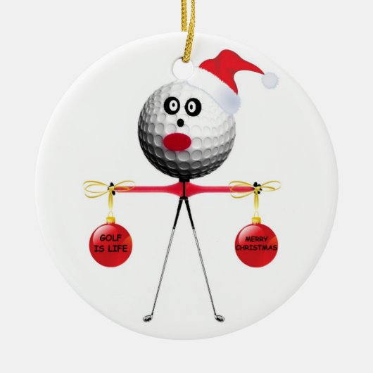 Ornement En Céramique Noël du golf (Devant)