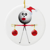 Ornement En Céramique Noël du golf (Dos)