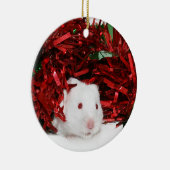 Ornement En Céramique Noël du hamster blanc (Droite)