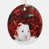 Ornement En Céramique Noël du hamster blanc (Gauche)