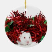 Ornement En Céramique Noël du hamster blanc (Dos)