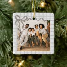Noël élégant avec nœud et carreaux photo personnal