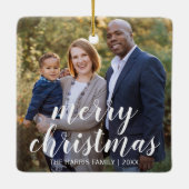 Ornement En Céramique Noël élégant photo simple et moderne (Dos)