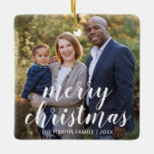 Ornement En Céramique Noël élégant photo simple et moderne (Devant)