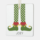 Ornement En Céramique Noël Elf Leggings Kids NOM Vacances Amusement (Gauche)