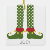 Ornement En Céramique Noël Elf Leggings Kids NOM Vacances Amusement (Devant)