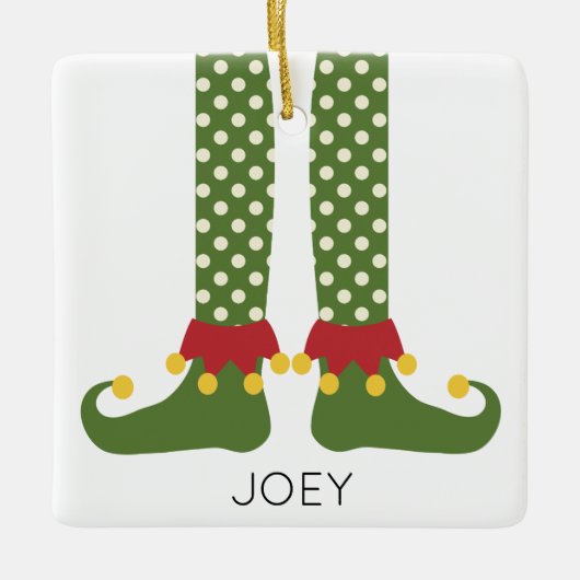Ornement En Céramique Noël Elf Leggings Kids NOM Vacances Amusement (Devant)