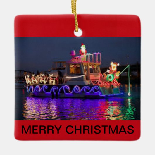 Ornement En Céramique Noël en bateau (Devant)