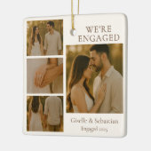 Ornement En Céramique Noël Engagé Fiançailles Collage 4 Photo (Gauche)