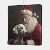 Ornement En Céramique Noël festif Dalmatien avec le Père Noël (Gauche)