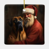 Ornement En Céramique Noël festif Rhodesian Ridgeback Santa Claus (Dos)
